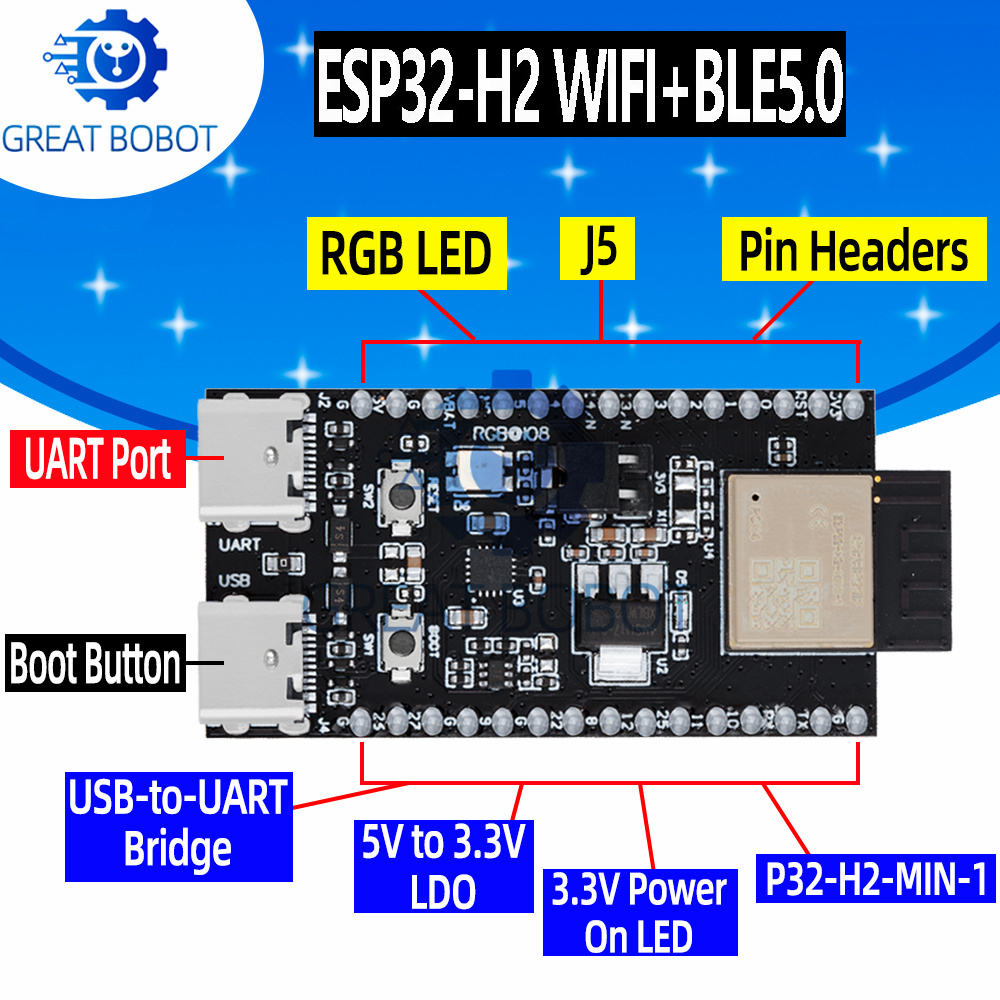 Esp32 H2 - 1 ~ 10PCS ESP32-H2-DevKitM WiFi +