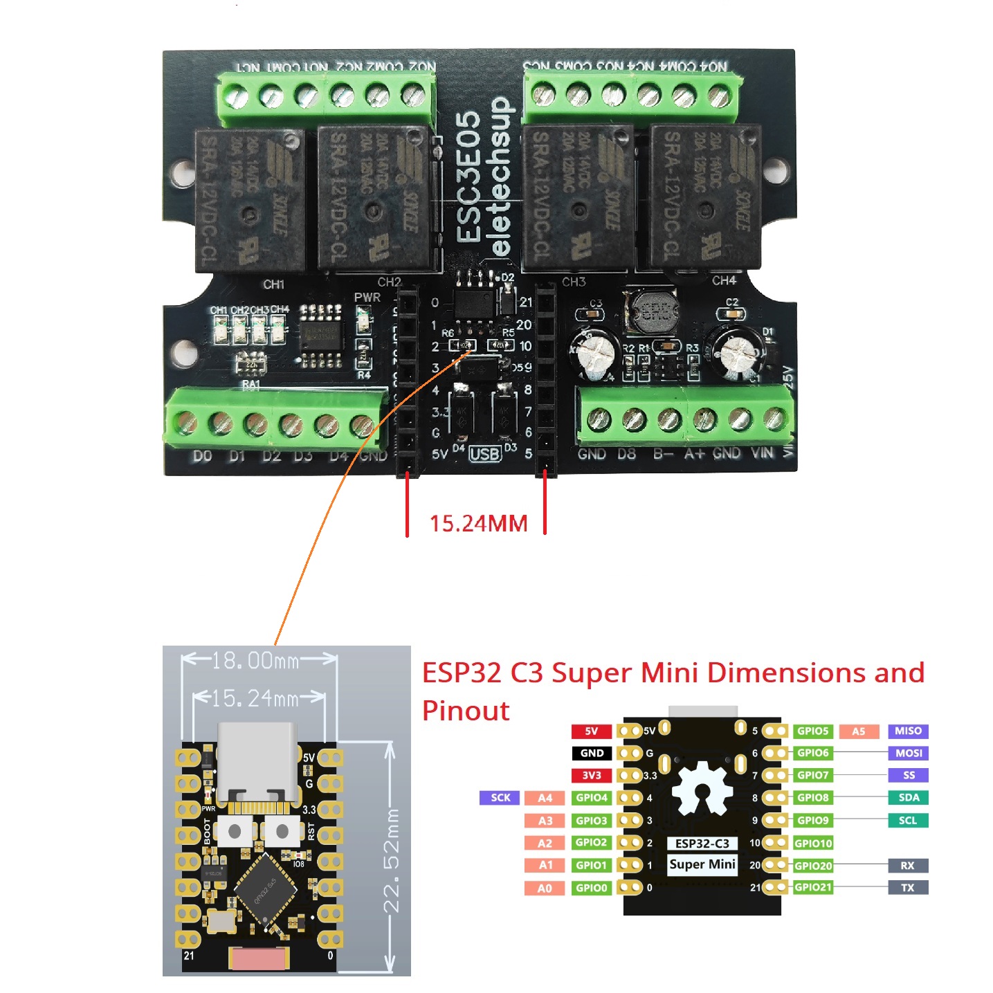 Scheda relè industriale ESC3B0 - Esp32 C3 recensione e prezzo