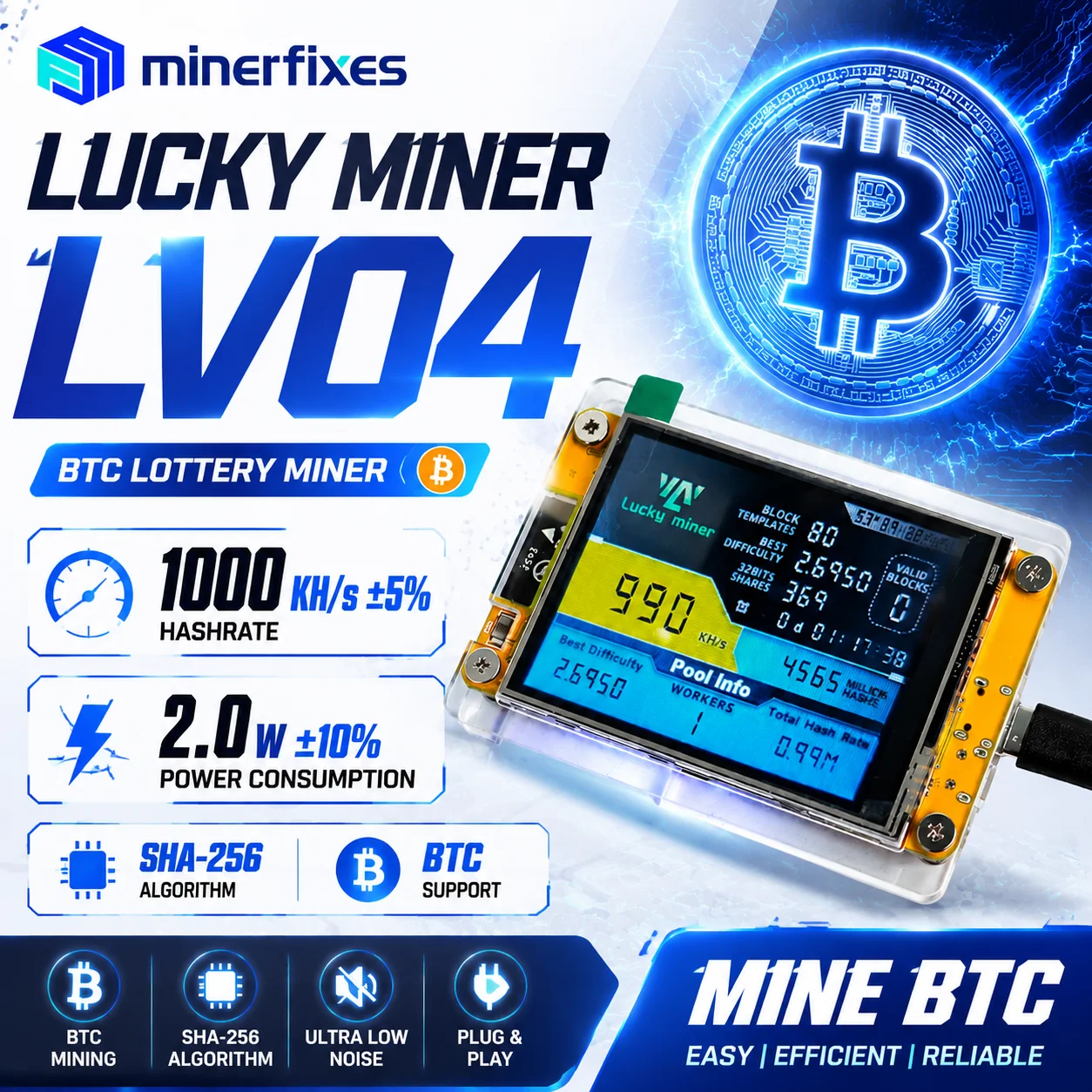 Lucky Miner LV04 NerdMiner V2  - Espressif Esp32 recensione e prezzo