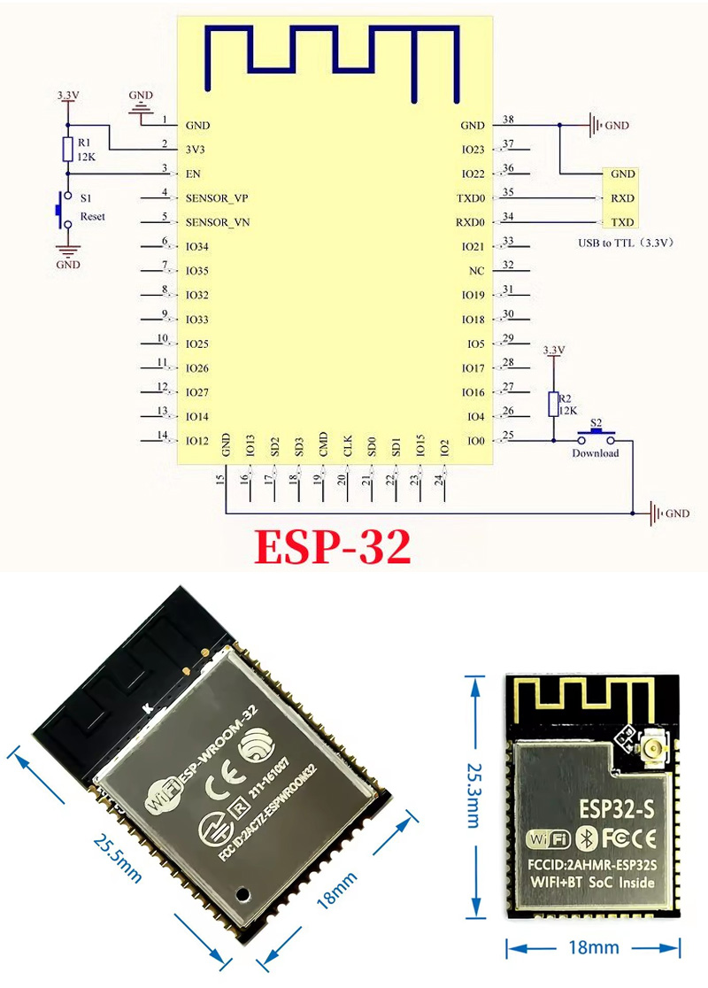 ESP32 ESP-32S ESP-12E ESP-12F  - Esp8266 recensione e prezzo